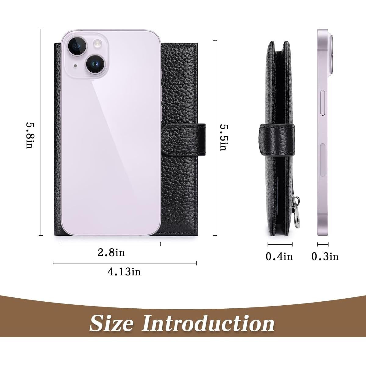 Porta Pasaporte de Cuero FREYAMIRA para Mujeres Negro