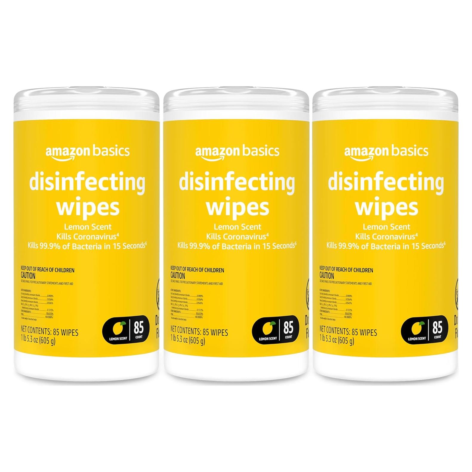 Toallitas Desinfectantes Amazon Basics Aroma Limón 255 Unidades