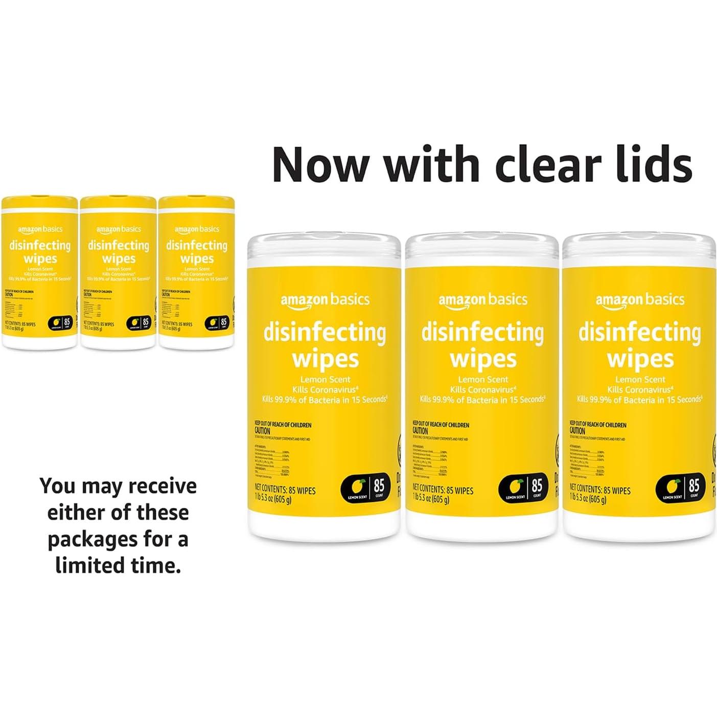 Toallitas Desinfectantes Amazon Basics Aroma Limón 255 Unidades