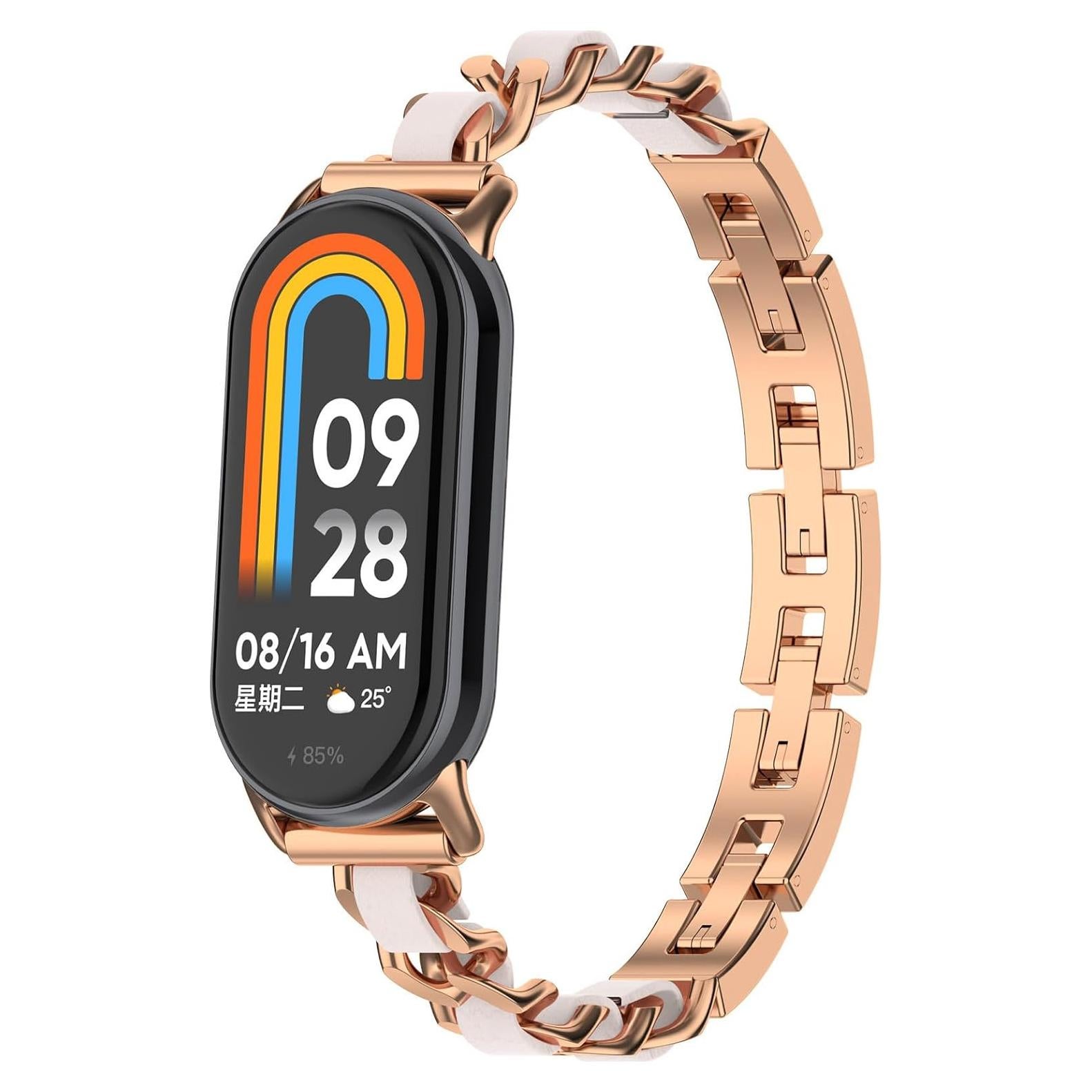 Pulsera de acero inoxidable para Xiaomi Mi Band 8 - Oro Rosa