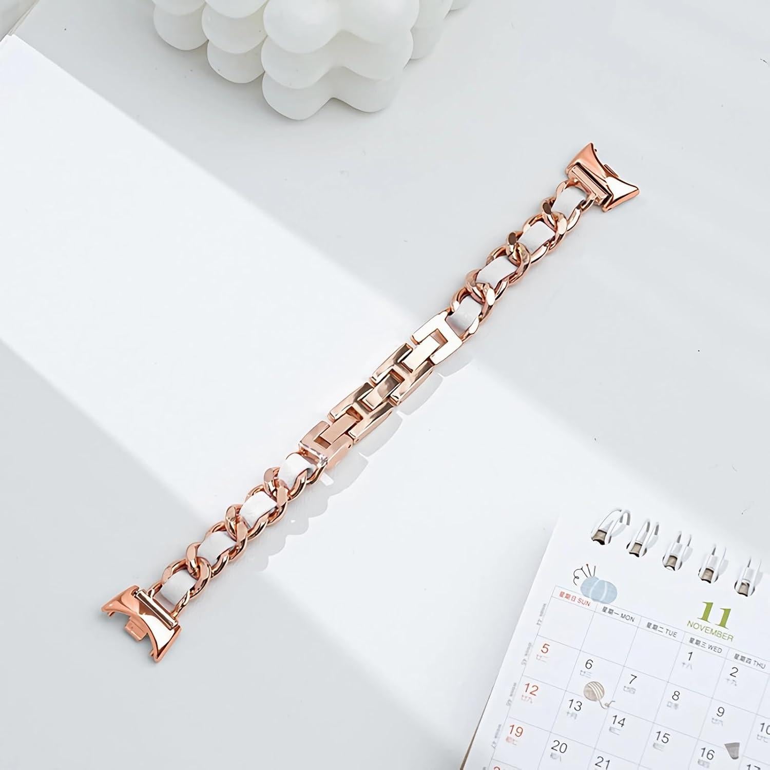 Pulsera de acero inoxidable para Xiaomi Mi Band 8 - Oro Rosa