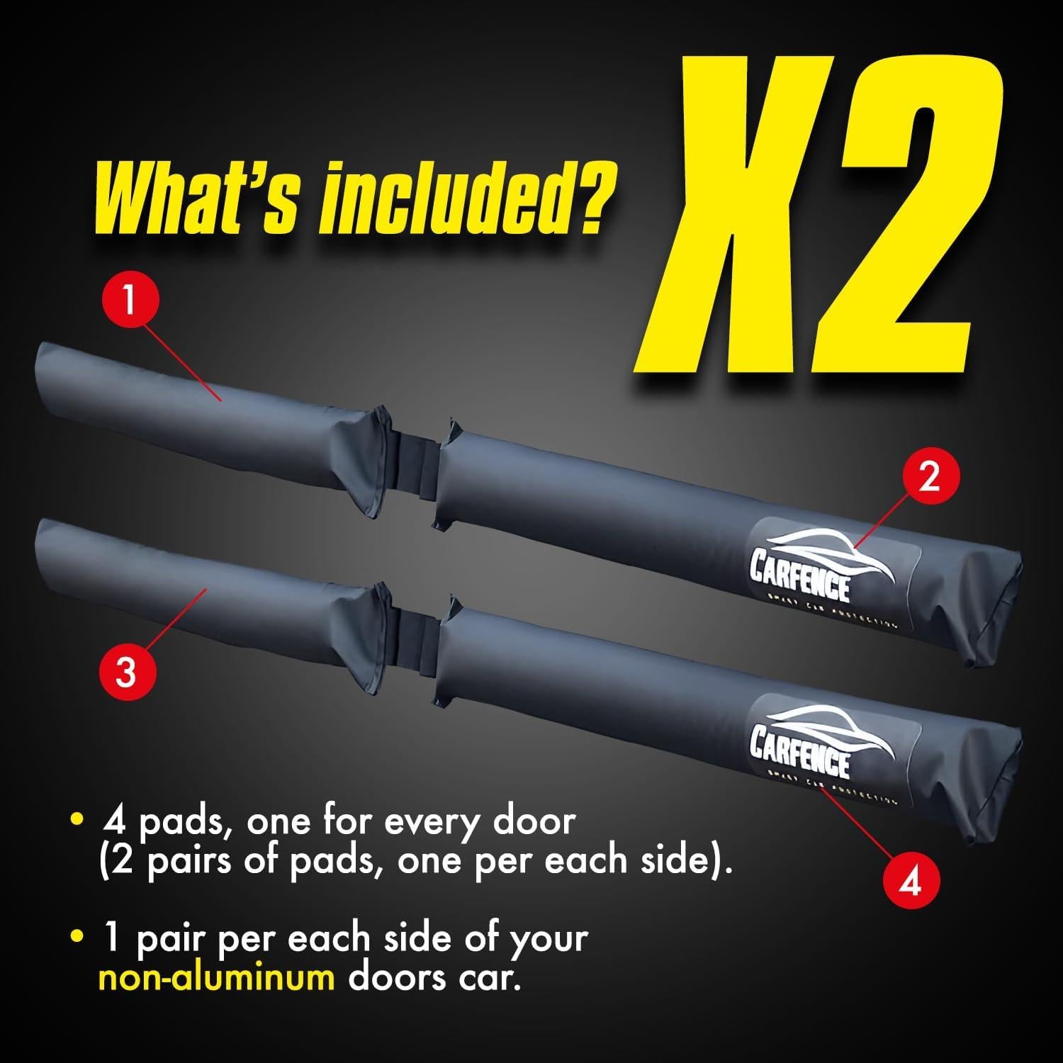 Protector de Abolladuras para Puertas de Coche HRX Carfence - Paquete de 4