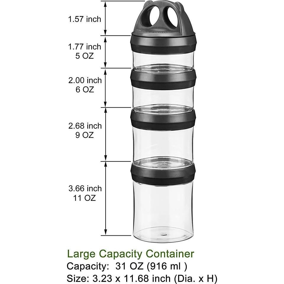 Contenedor de Almacenamiento Apilable BeneLabel 0.92L Negro