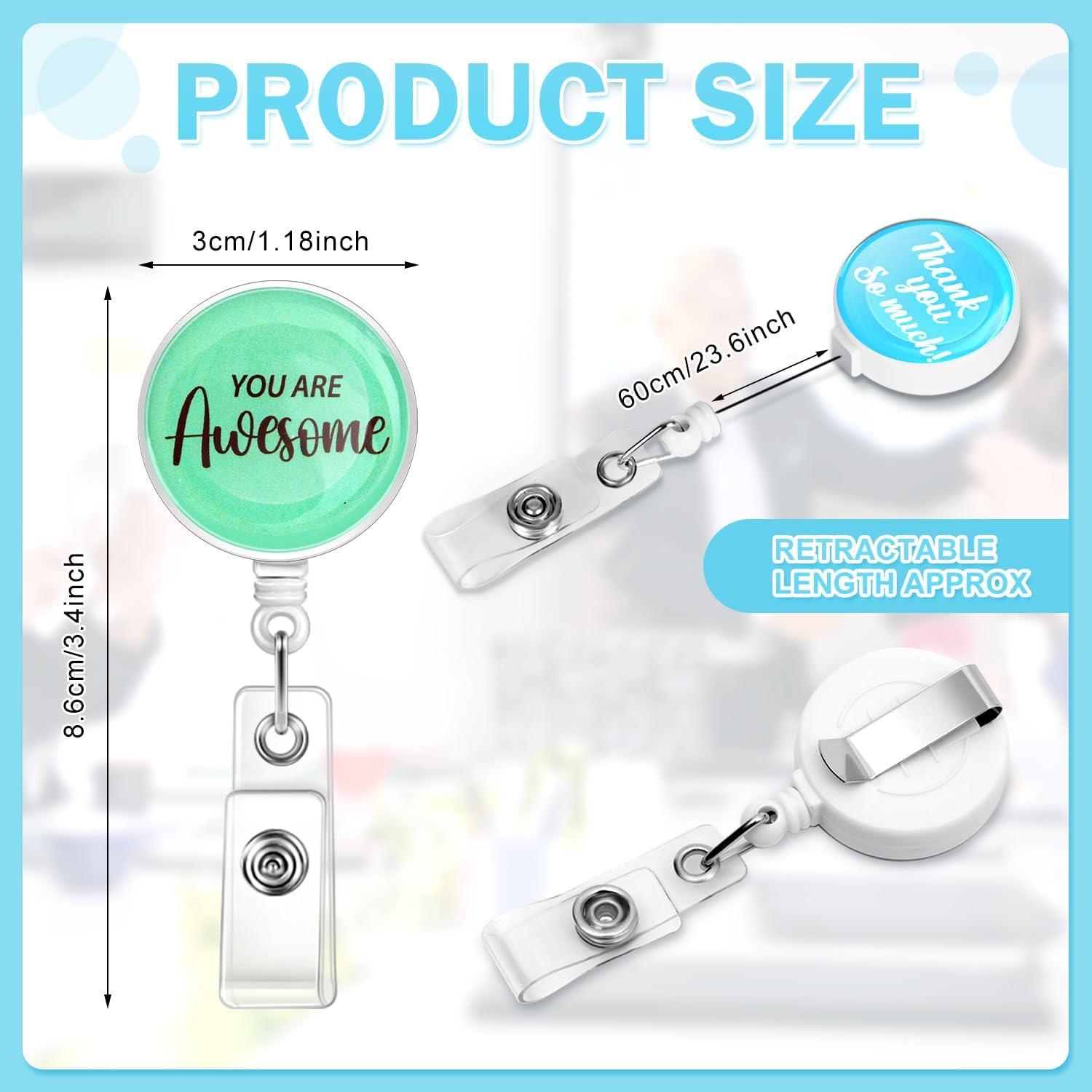 20 Insignias Retráctiles de Agradecimiento Piuaeue Brillantes