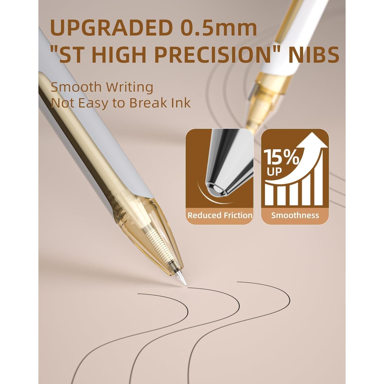 Conjunto de Bolígrafos de Gel Pastel Nicpro 13PCS 0.5mm