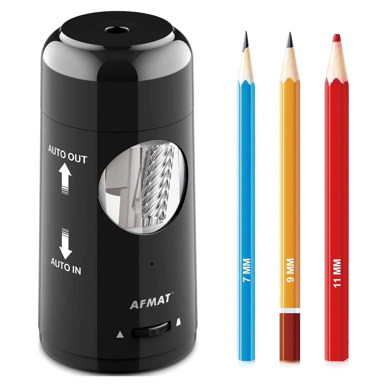 Sacapuntas Eléctrico AFMAT Recargable para Lápices 7-11.5mm