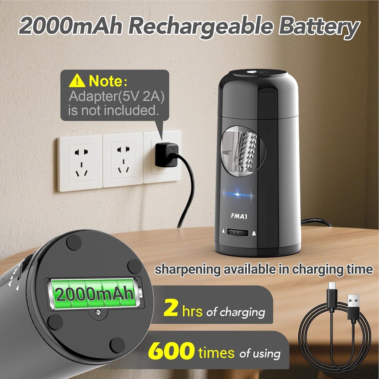 Sacapuntas Eléctrico AFMAT Recargable para Lápices 7-11.5mm