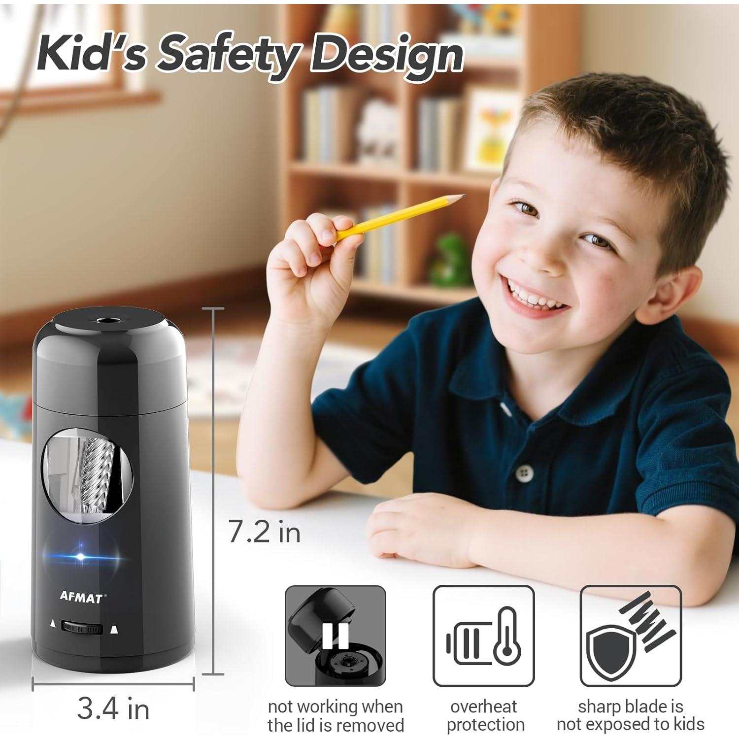 Sacapuntas Eléctrico AFMAT Recargable para Lápices 7-11.5mm