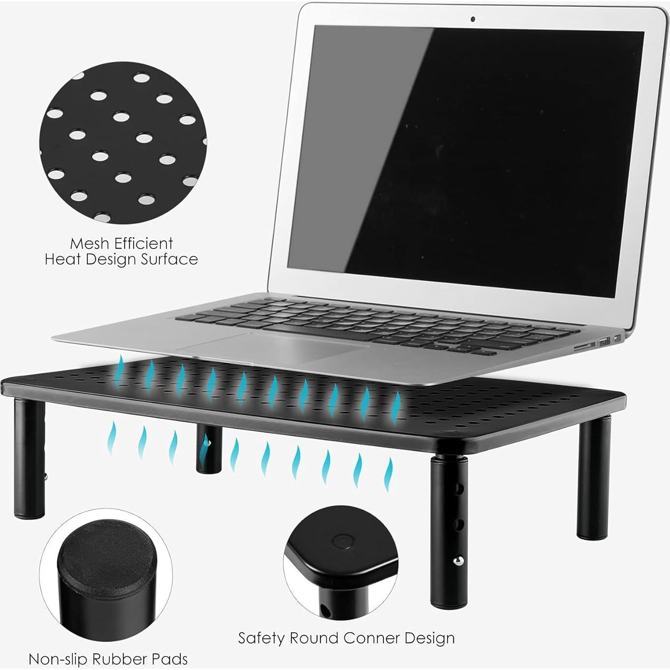 Soporte Elevador de Monitor LOTEYIKE Ajustable 3 Alturas Metal