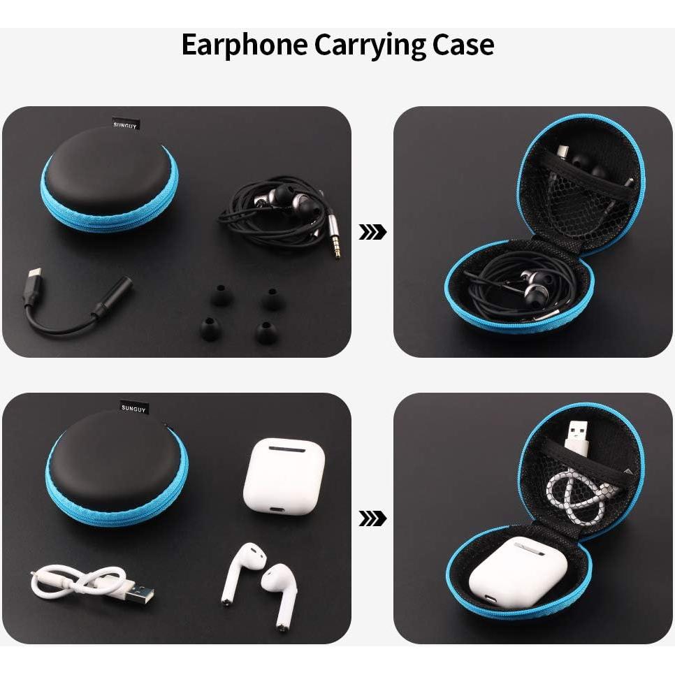 Estuche para Auriculares SUNGUY 5-Pack con Mosquetones