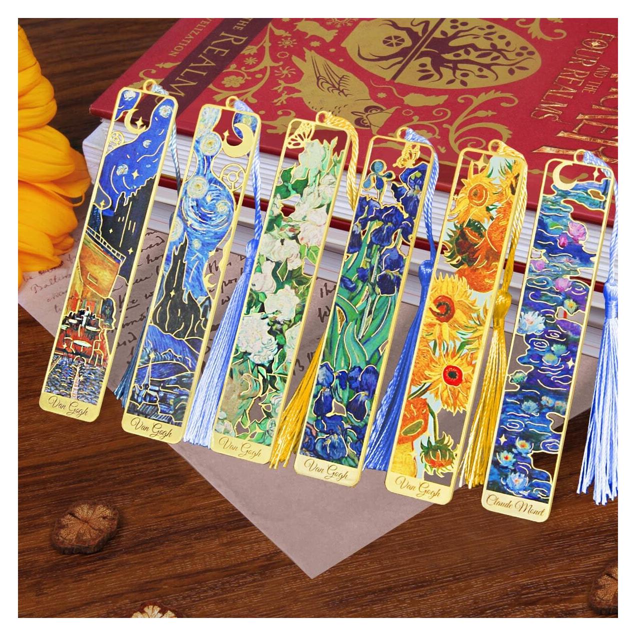 6 Marcadores de Libros de Metal Kinsound con Borlas Oro