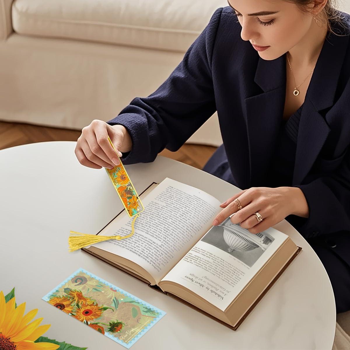 6 Marcadores de Libros de Metal Kinsound con Borlas Oro