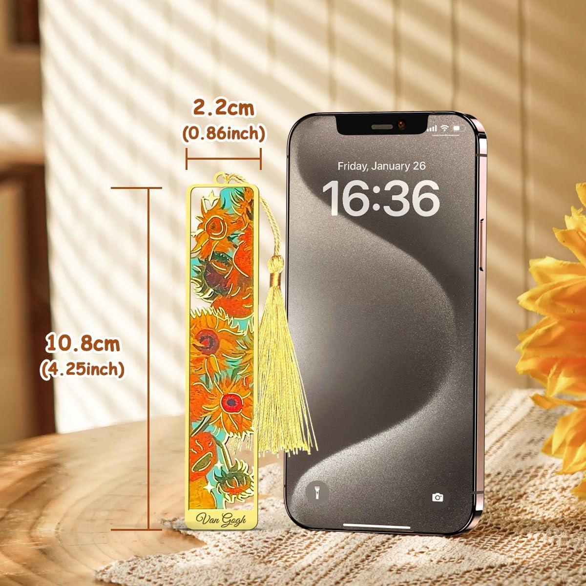 6 Marcadores de Libros de Metal Kinsound con Borlas Oro