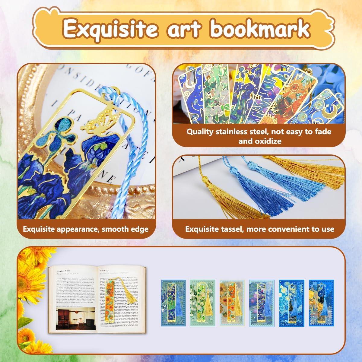 6 Marcadores de Libros de Metal Kinsound con Borlas Oro