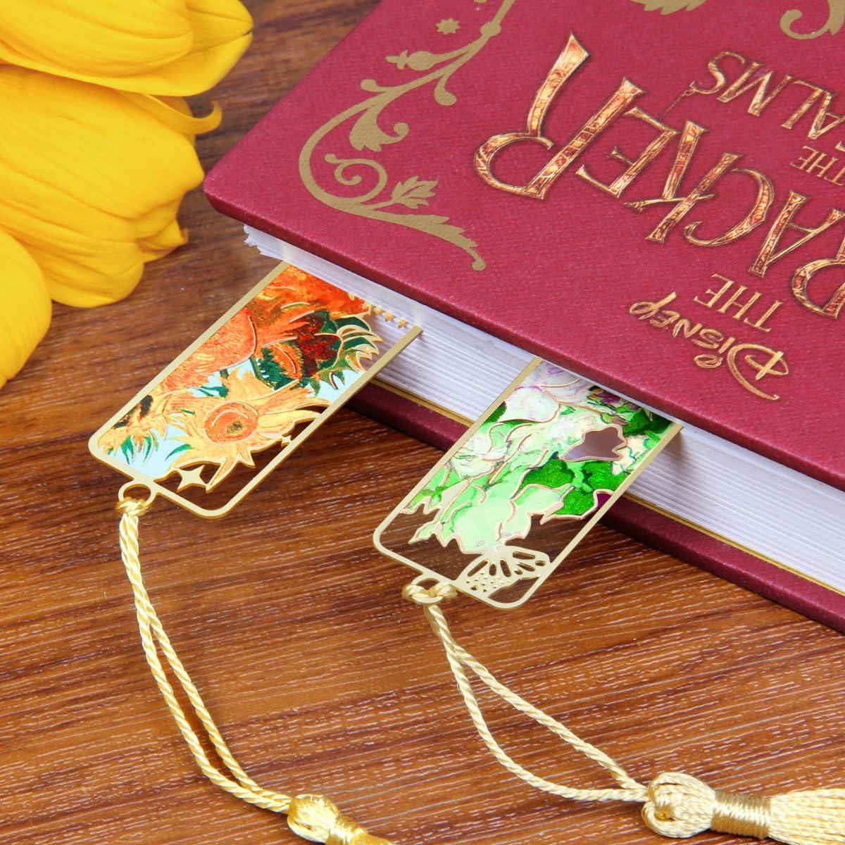 6 Marcadores de Libros de Metal Kinsound con Borlas Oro