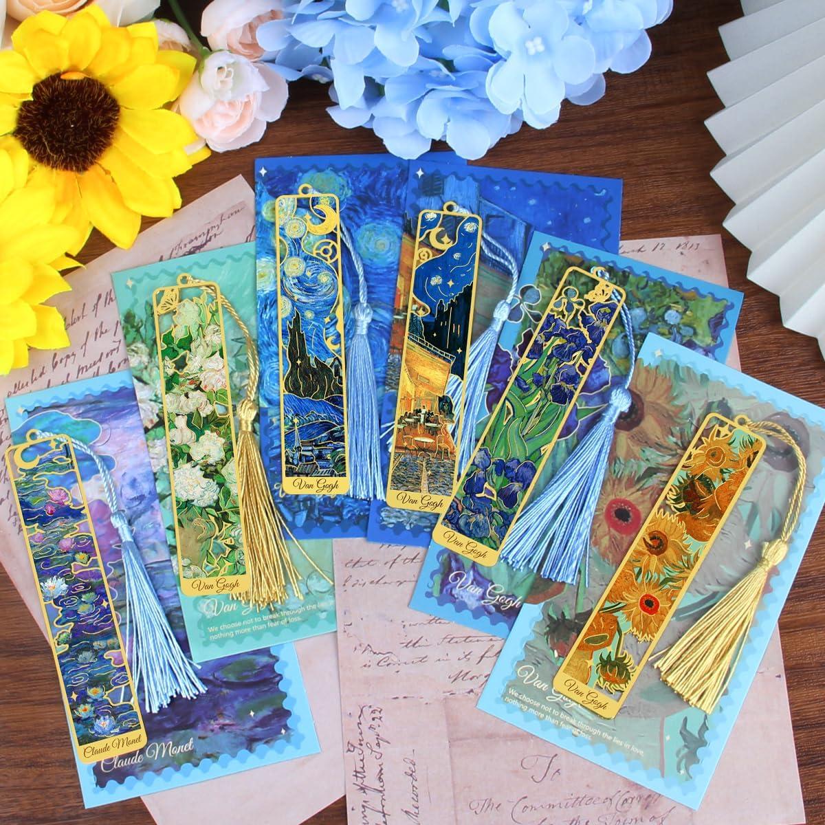 6 Marcadores de Libros de Metal Kinsound con Borlas Oro