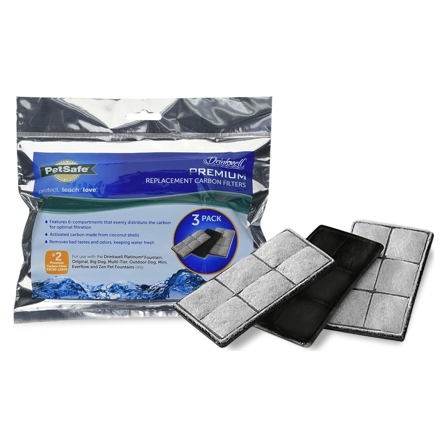 Filtros de Carbono Premium PetSafe Drinkwell - Paquete de 3