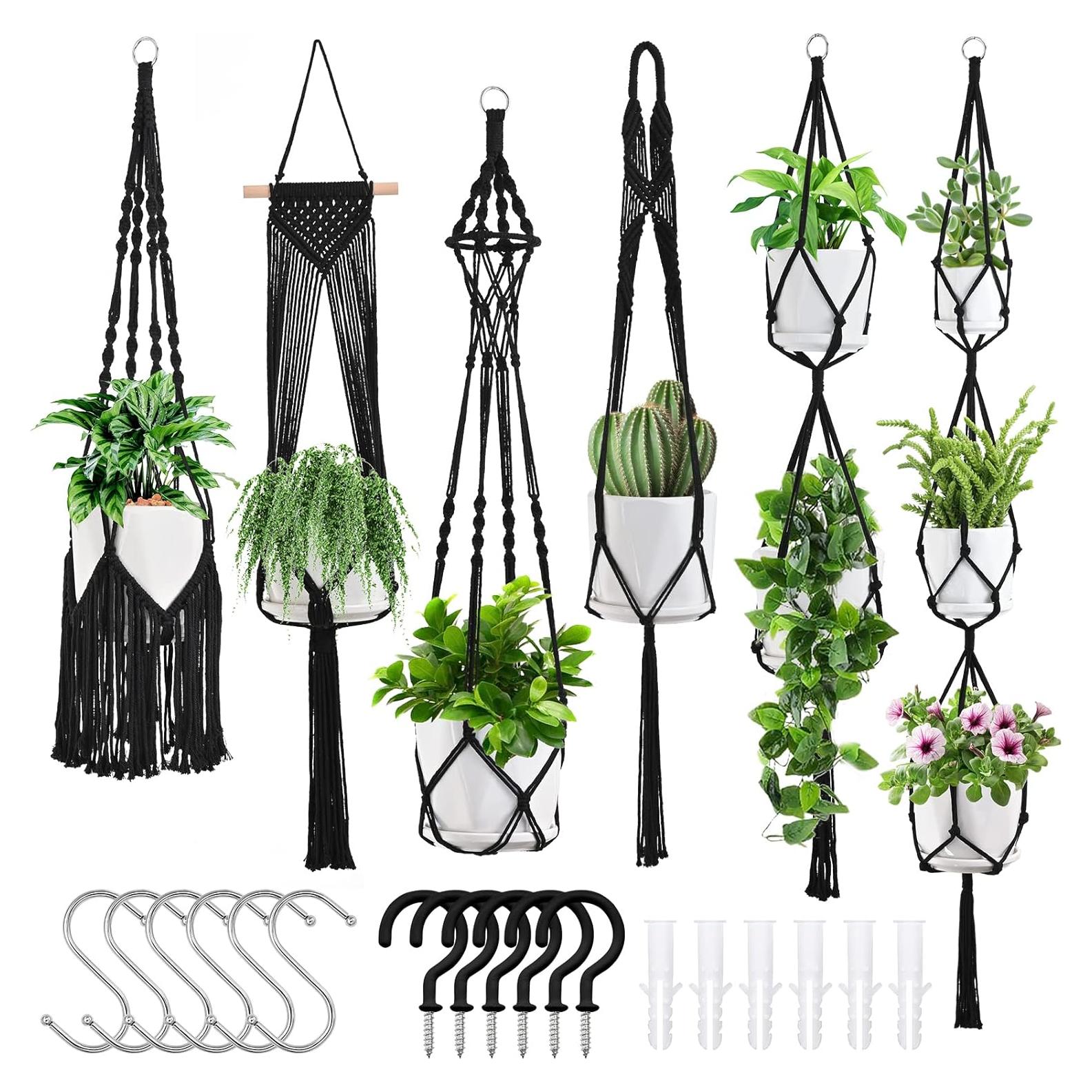 Colgadores de Plantas de Macramé SFENNGPET - Paquete de 6