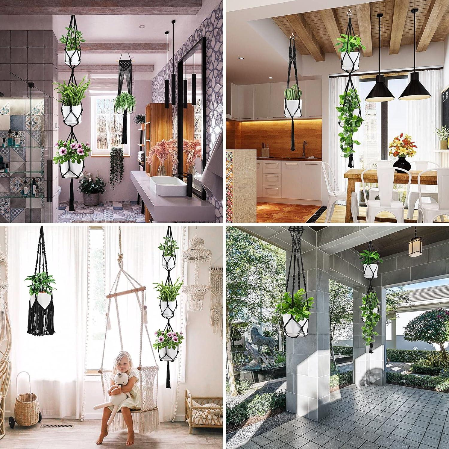 Colgadores de Plantas de Macramé SFENNGPET - Paquete de 6