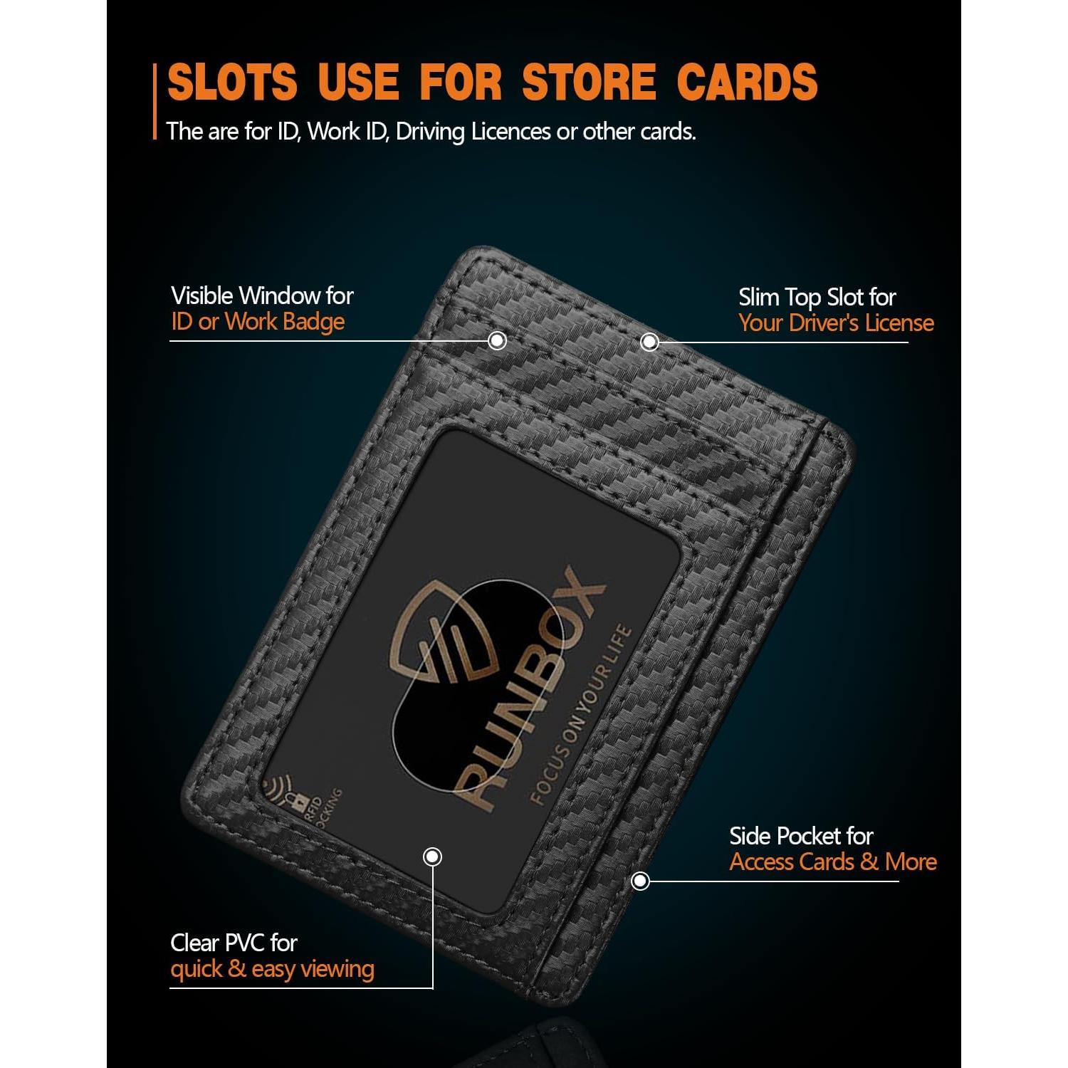 Cartera RUNBOX Minimalista RFID de Cuero para Hombres y Mujeres