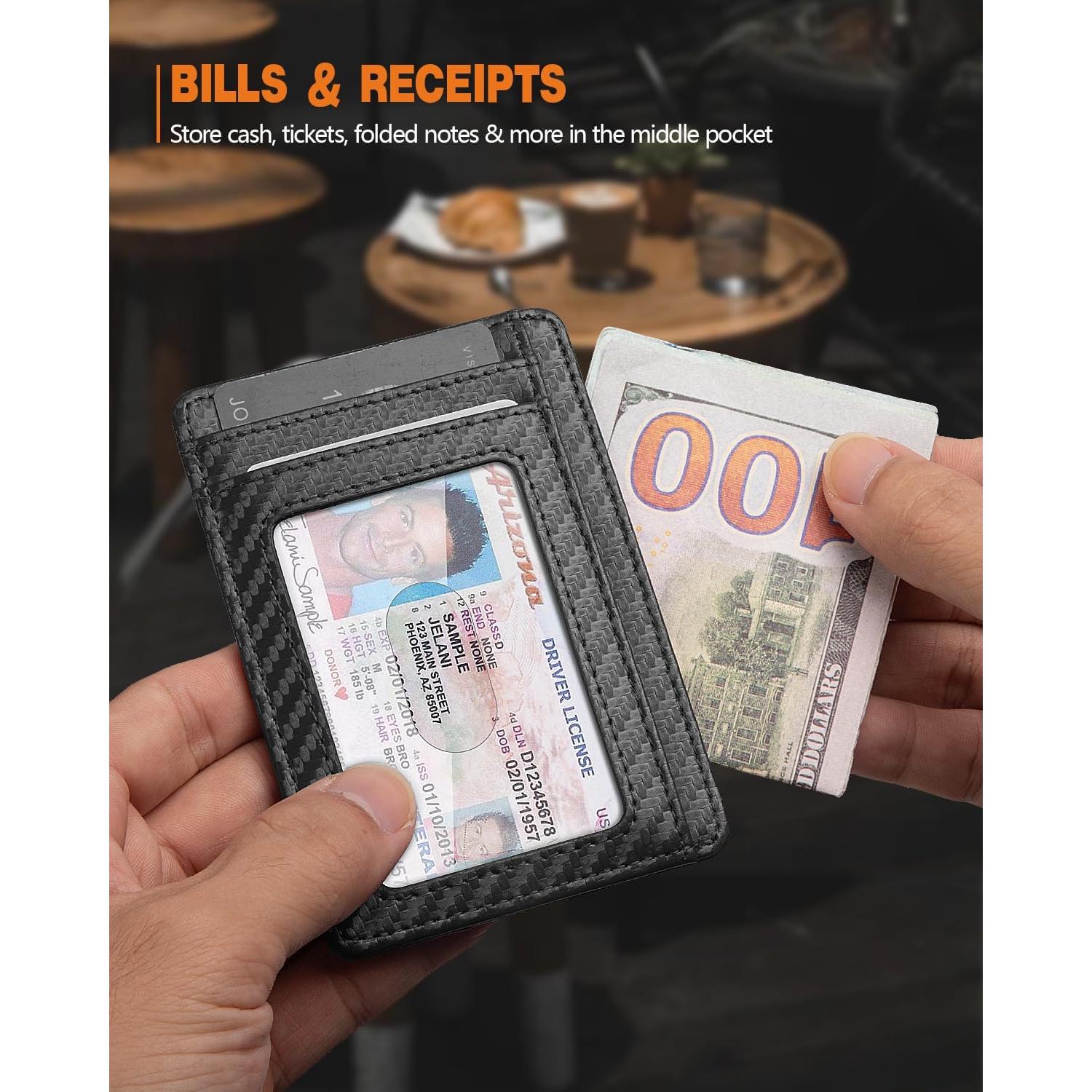 Cartera RUNBOX Minimalista RFID de Cuero para Hombres y Mujeres