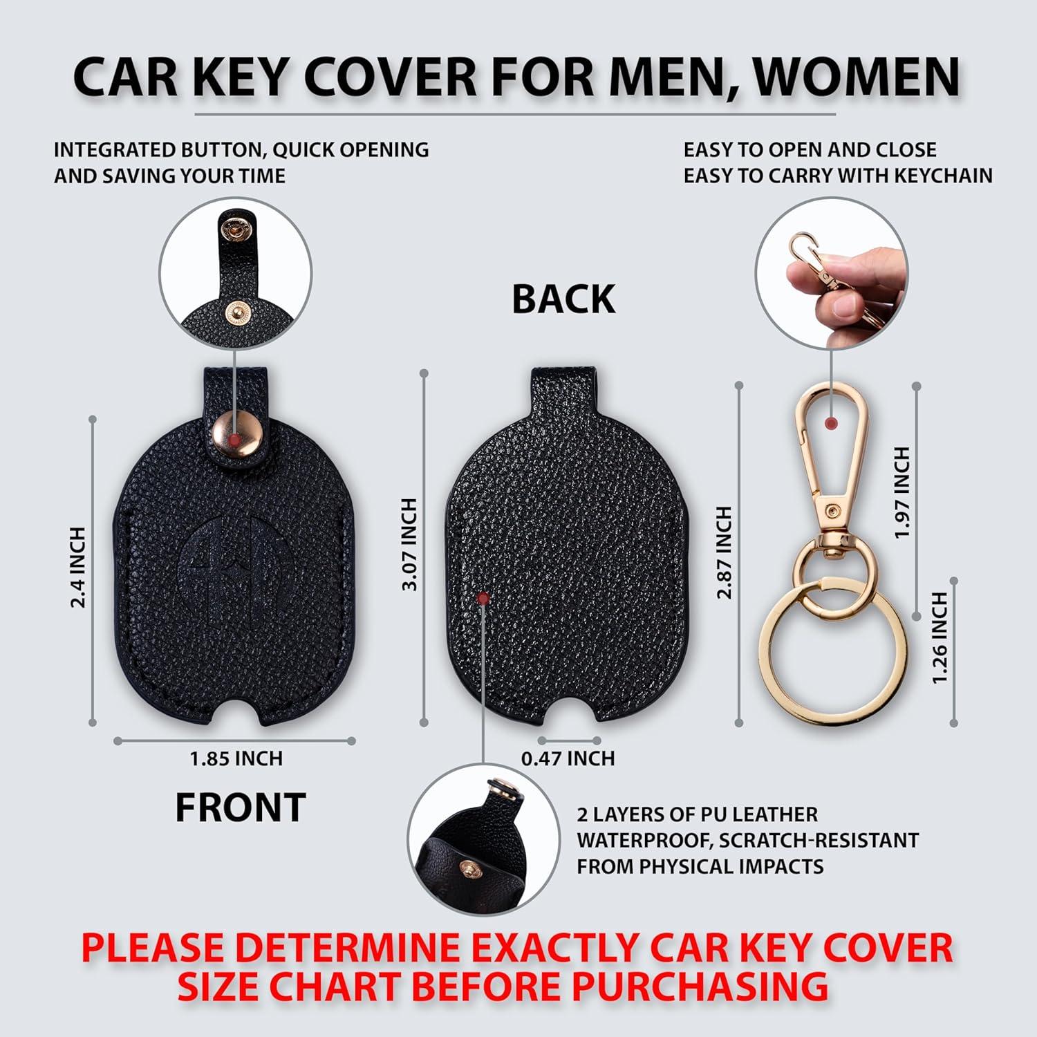 Funda de Llave de Coche ANHBKAR de Cuero PU Negra