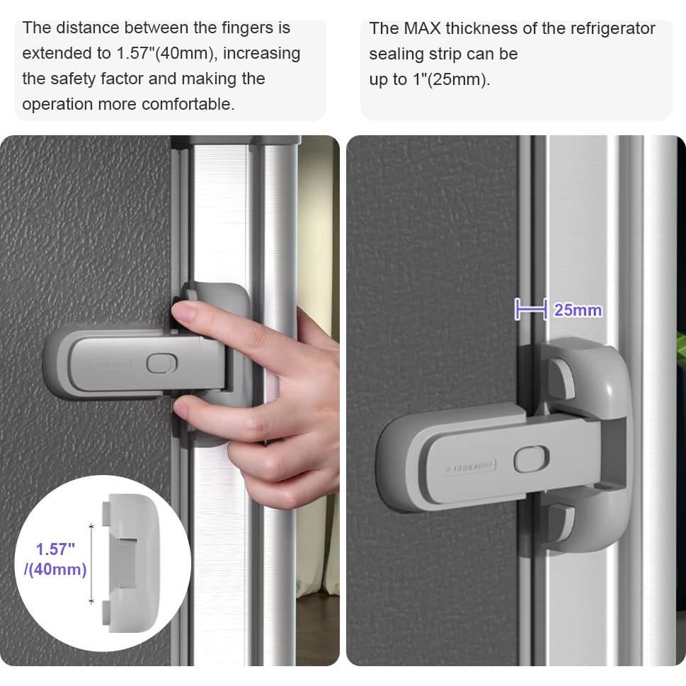 Cerradura de Puerta de Refrigerador EUDEMON Gris a Prueba de Niños