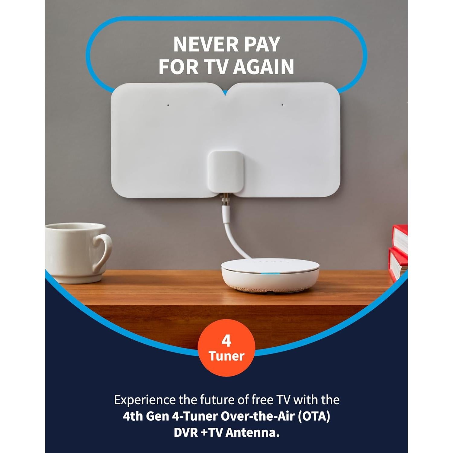 DVR Tablo 4 Sintonizadores + Antena 35 km - Graba TV en Vivo