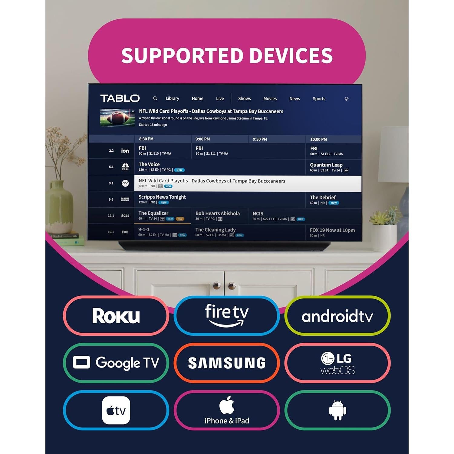 DVR Tablo 4 Sintonizadores + Antena 35 km - Graba TV en Vivo