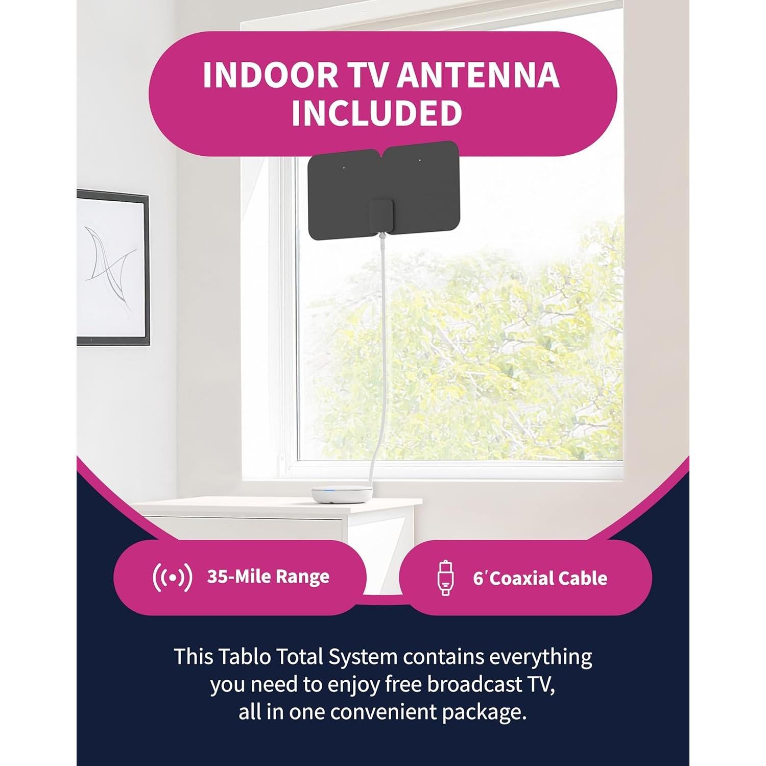 DVR Tablo 4 Sintonizadores + Antena 35 km - Graba TV en Vivo