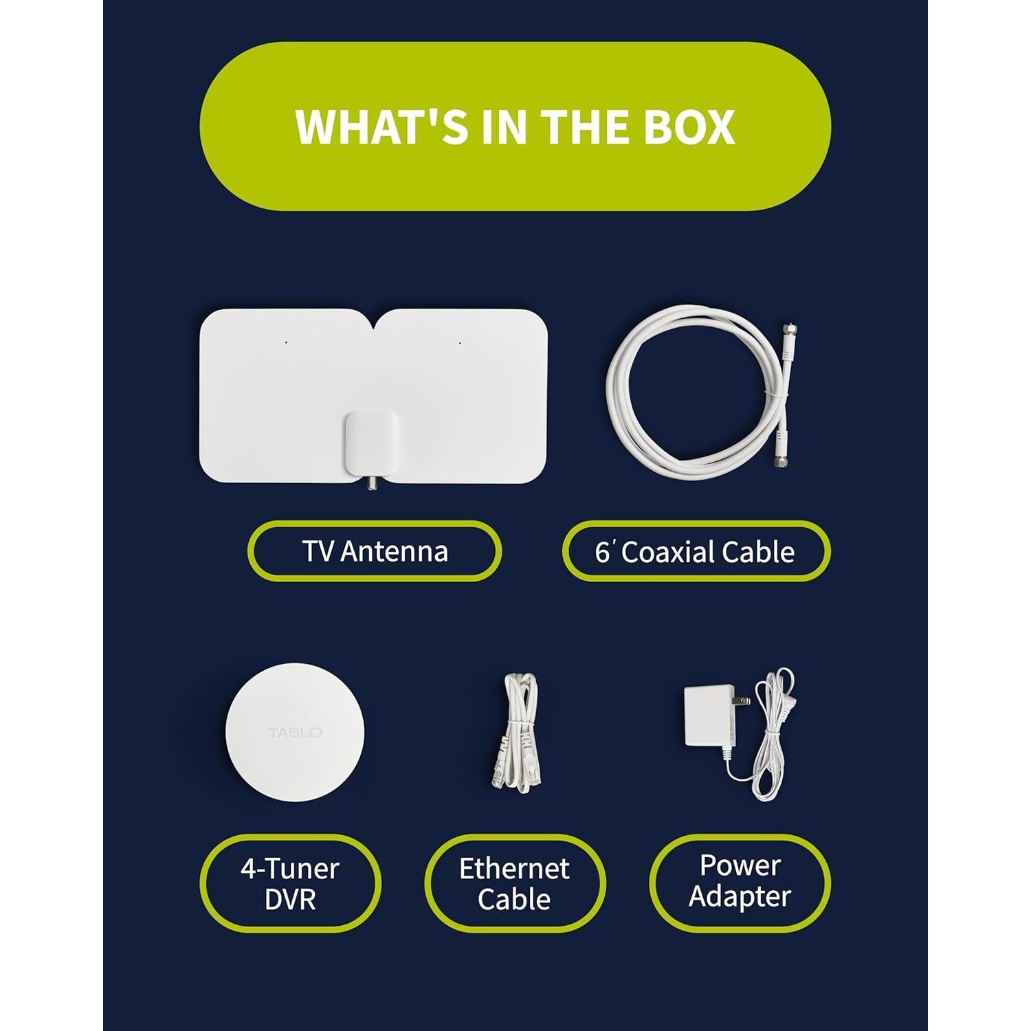 DVR Tablo 4 Sintonizadores + Antena 35 km - Graba TV en Vivo