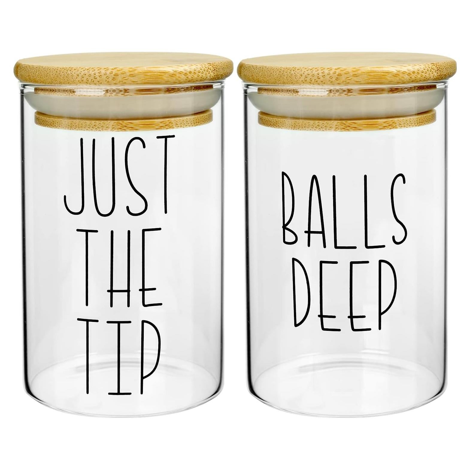 Tarros de Baño MOMEEMO de Vidrio con Tapa de Bambú