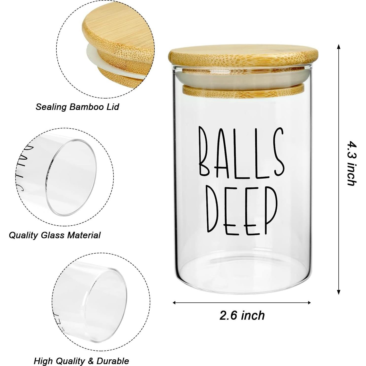 Tarros de Baño MOMEEMO de Vidrio con Tapa de Bambú