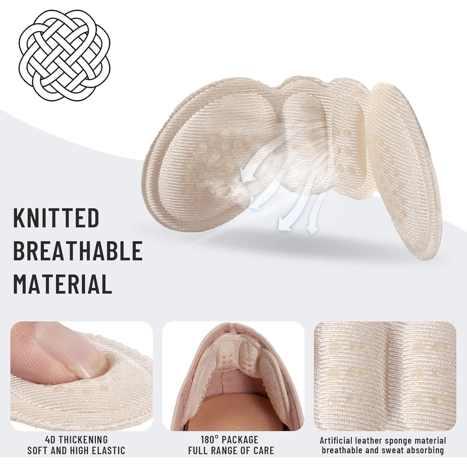 4 Pares Almohadillas para Talones EIRMAT Beige Antideslizantes