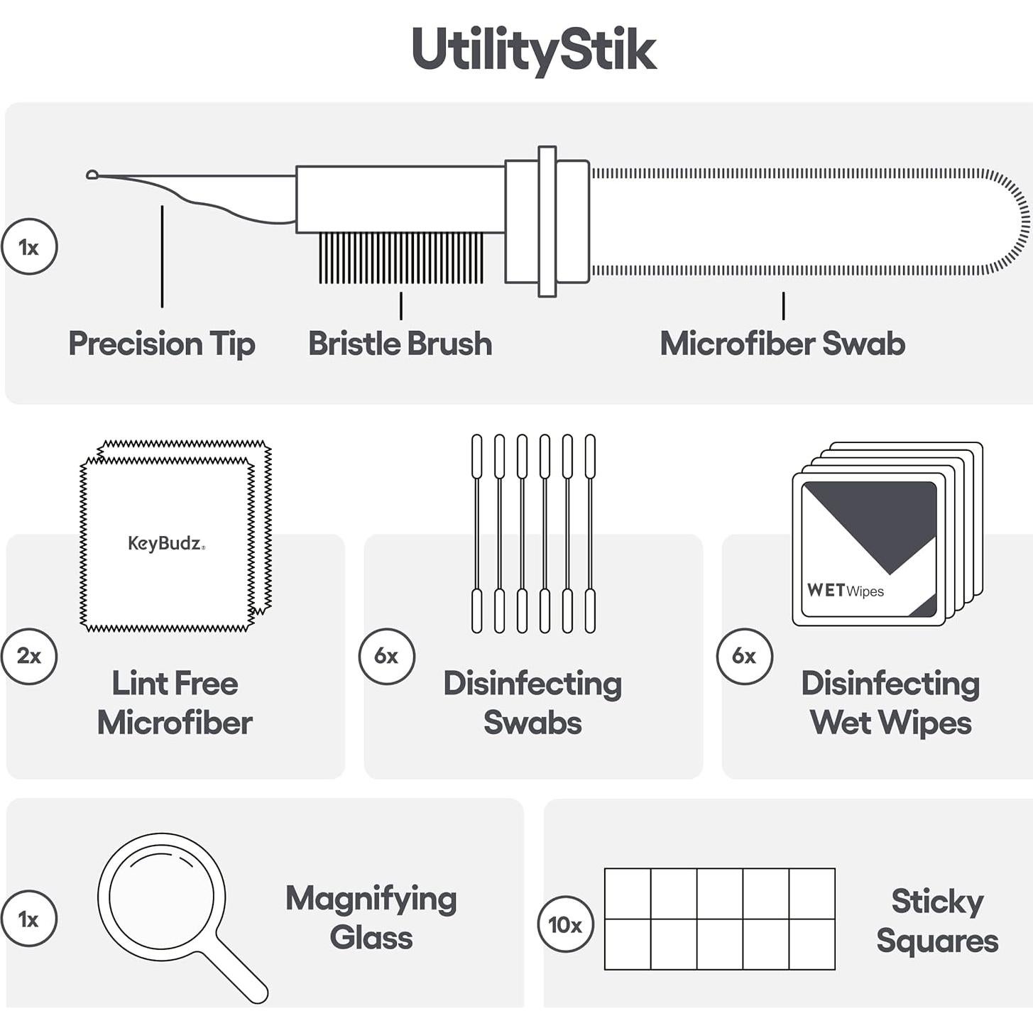 Kit de limpieza KeyBudz Air Care para AirPods y Pro - Blanco