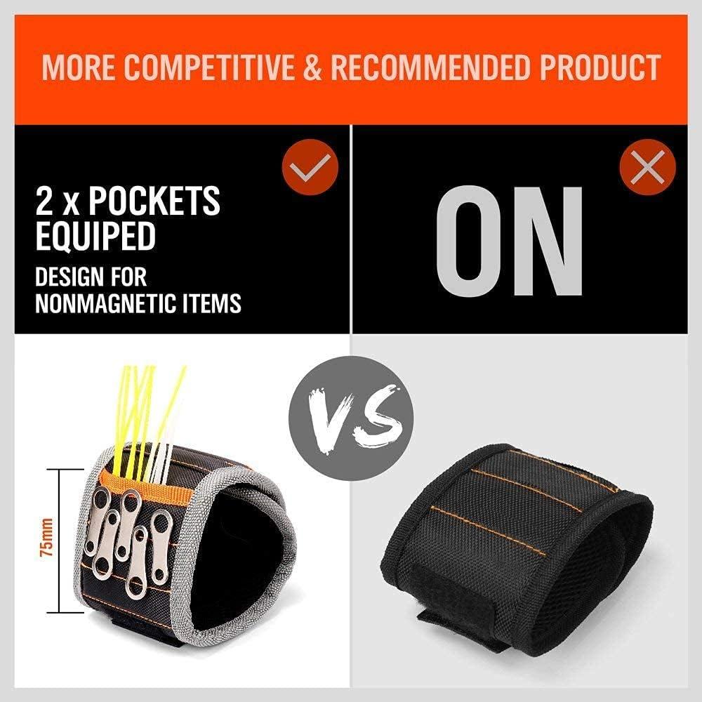 Banda de Muñeca Magnética HORUSDY 2PCS con 10 Imanes Fuertes