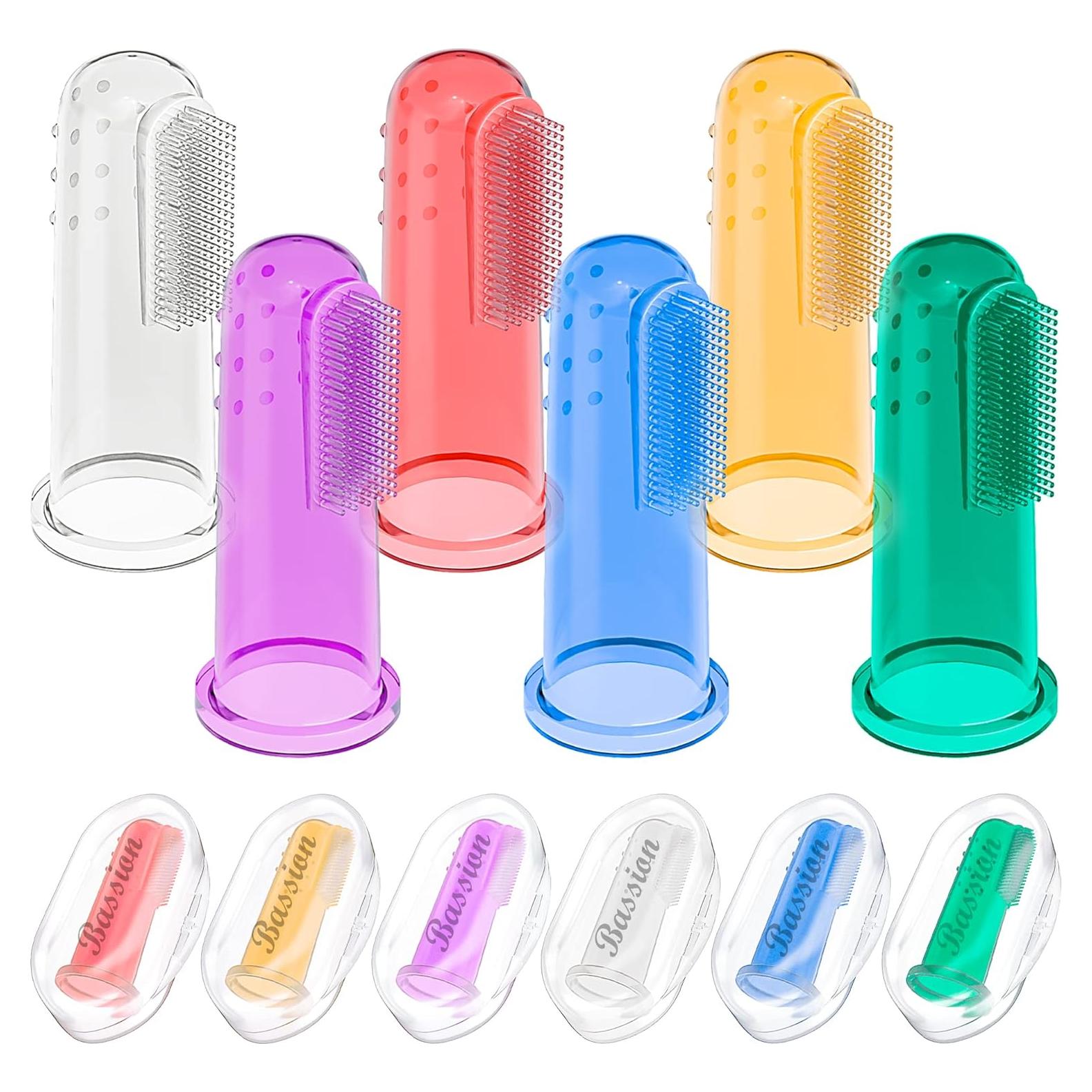 Juego de Cepillos de Dientes para Bebés Bassion 6 Piezas Silicona