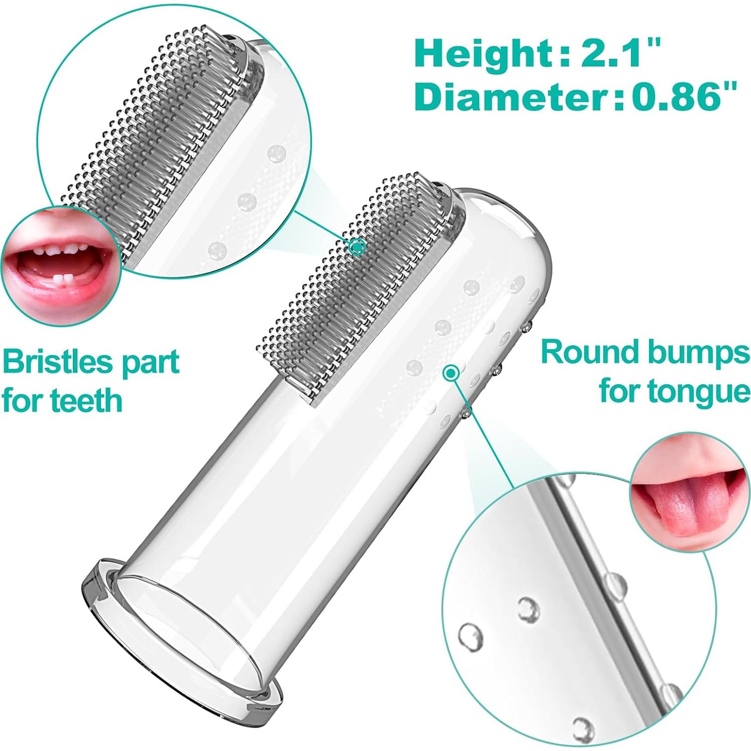 Juego de Cepillos de Dientes para Bebés Bassion 6 Piezas Silicona