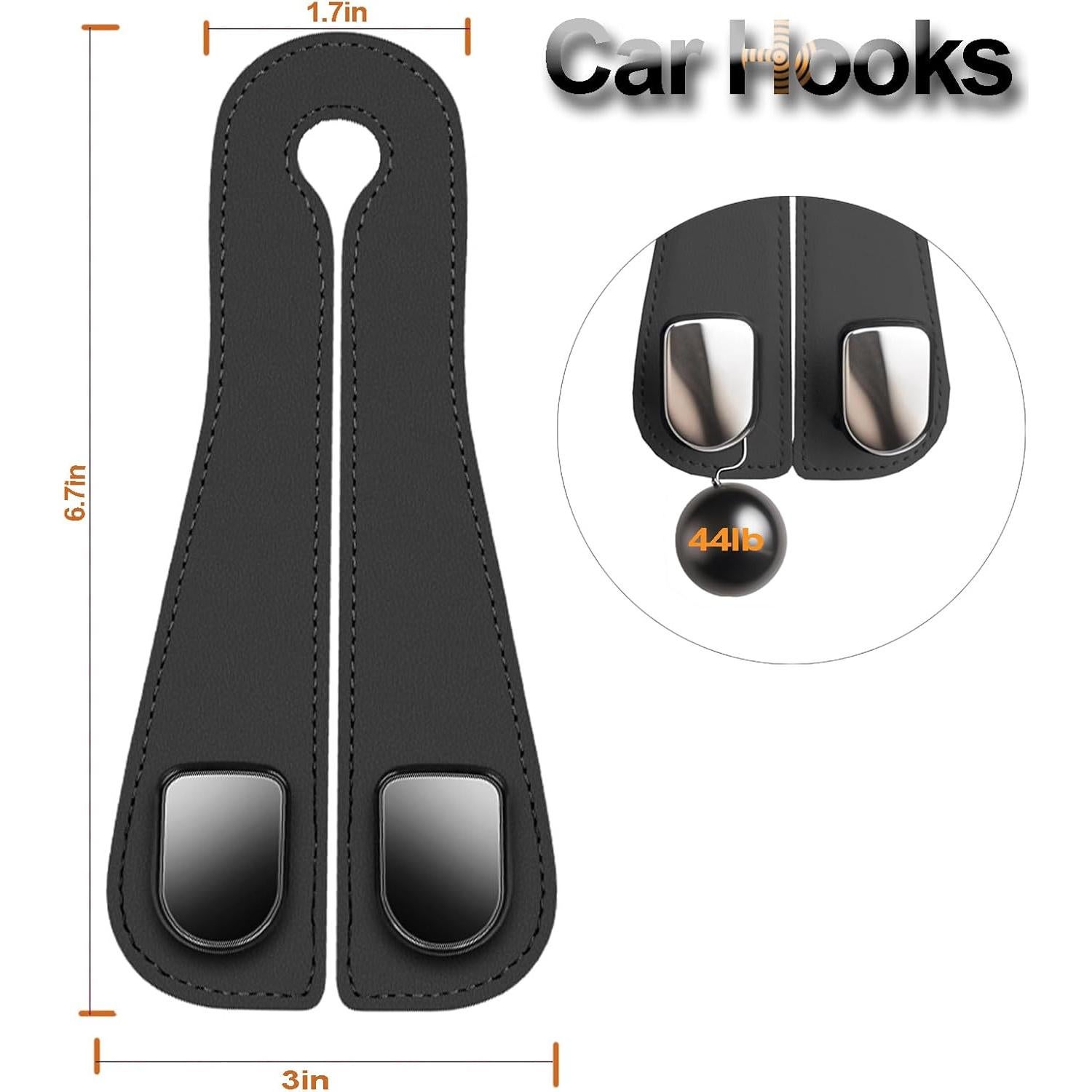 Ganchos para Reposacabezas de Coche CHOSMOYI - 2 Unidades Negro