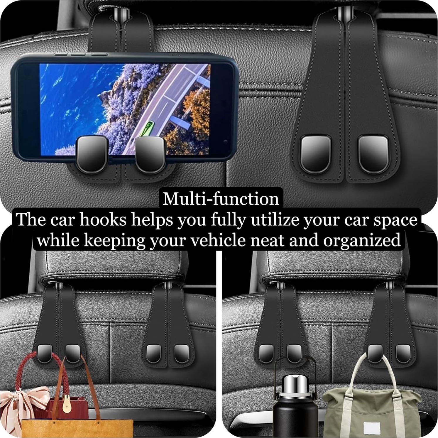 Ganchos para Reposacabezas de Coche CHOSMOYI - 2 Unidades Negro