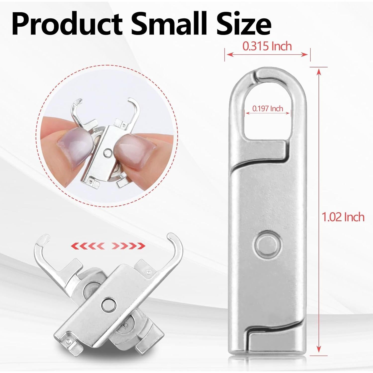 Tiradores de Cremallera Mejorados FENGWANGLI 8 Piezas 26mm
