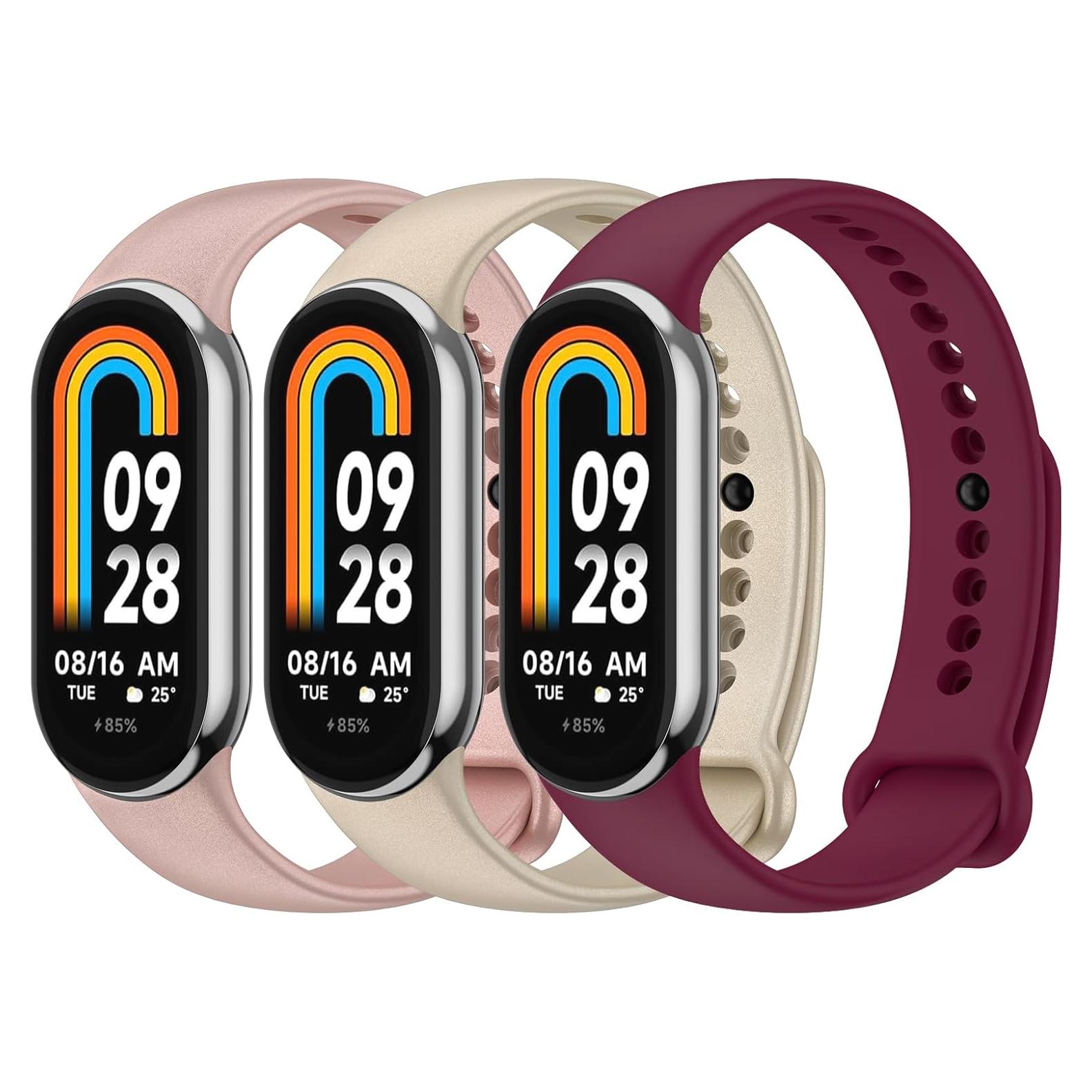 Correas de Silicona Tobfit para Xiaomi Mi Band 8 - 3 Piezas