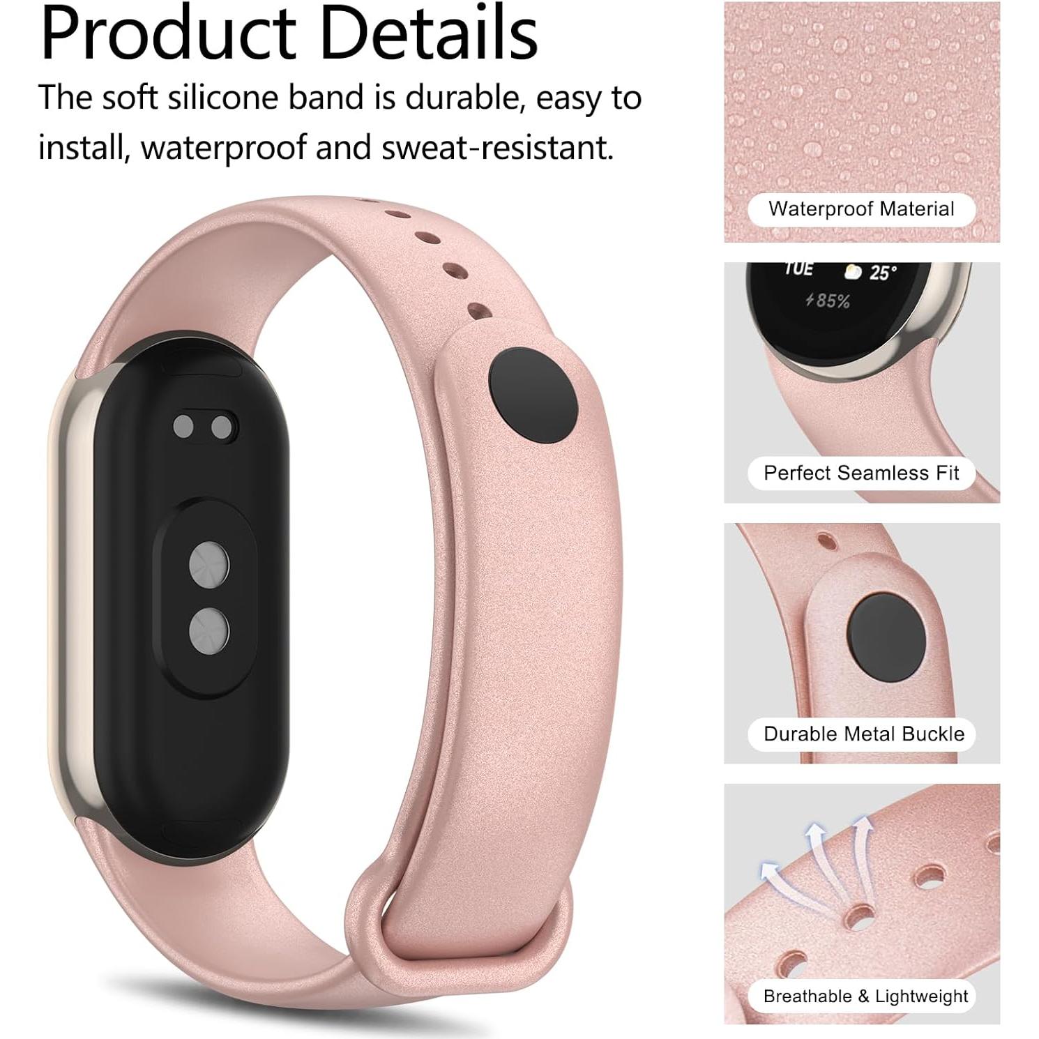 Correas de Silicona Tobfit para Xiaomi Mi Band 8 - 3 Piezas