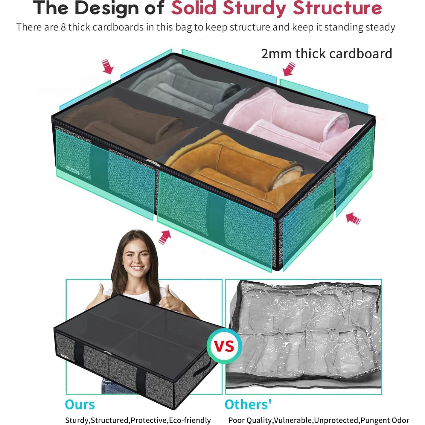 Onlyeasy Bolsa de Almacenamiento de Zapatos 2 Piezas 86x60cm
