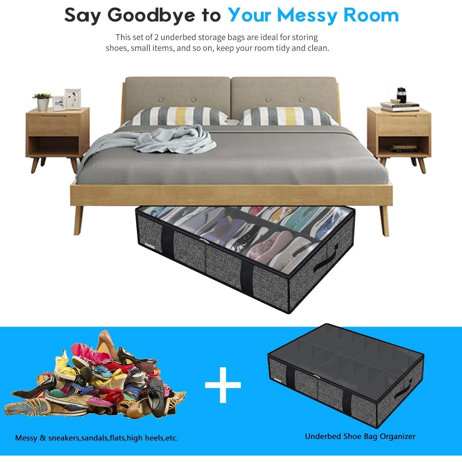 Onlyeasy Bolsa de Almacenamiento de Zapatos 2 Piezas 86x60cm