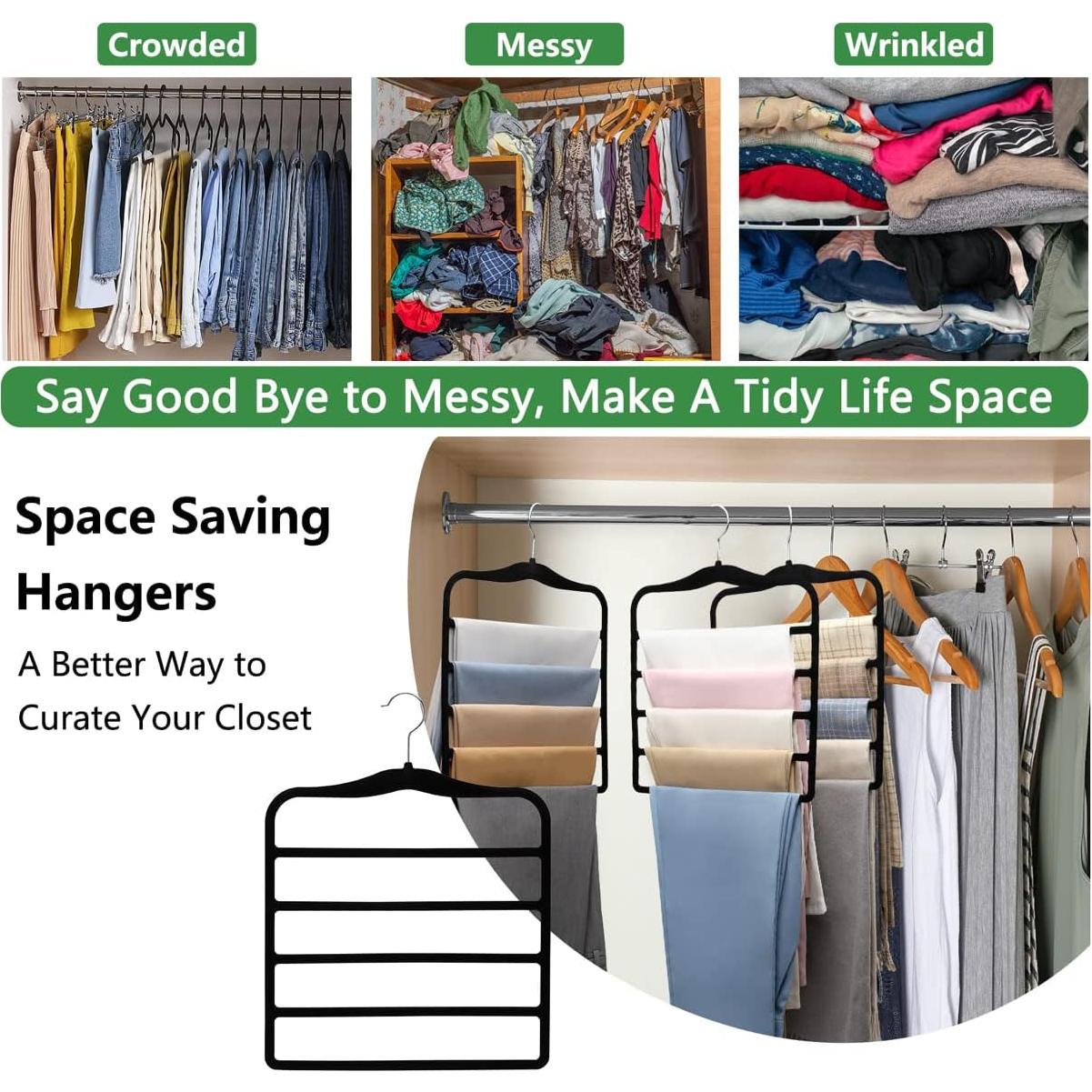 Organizador de Pantalones JUUBAOOPN - 3 Perchas de Terciopelo