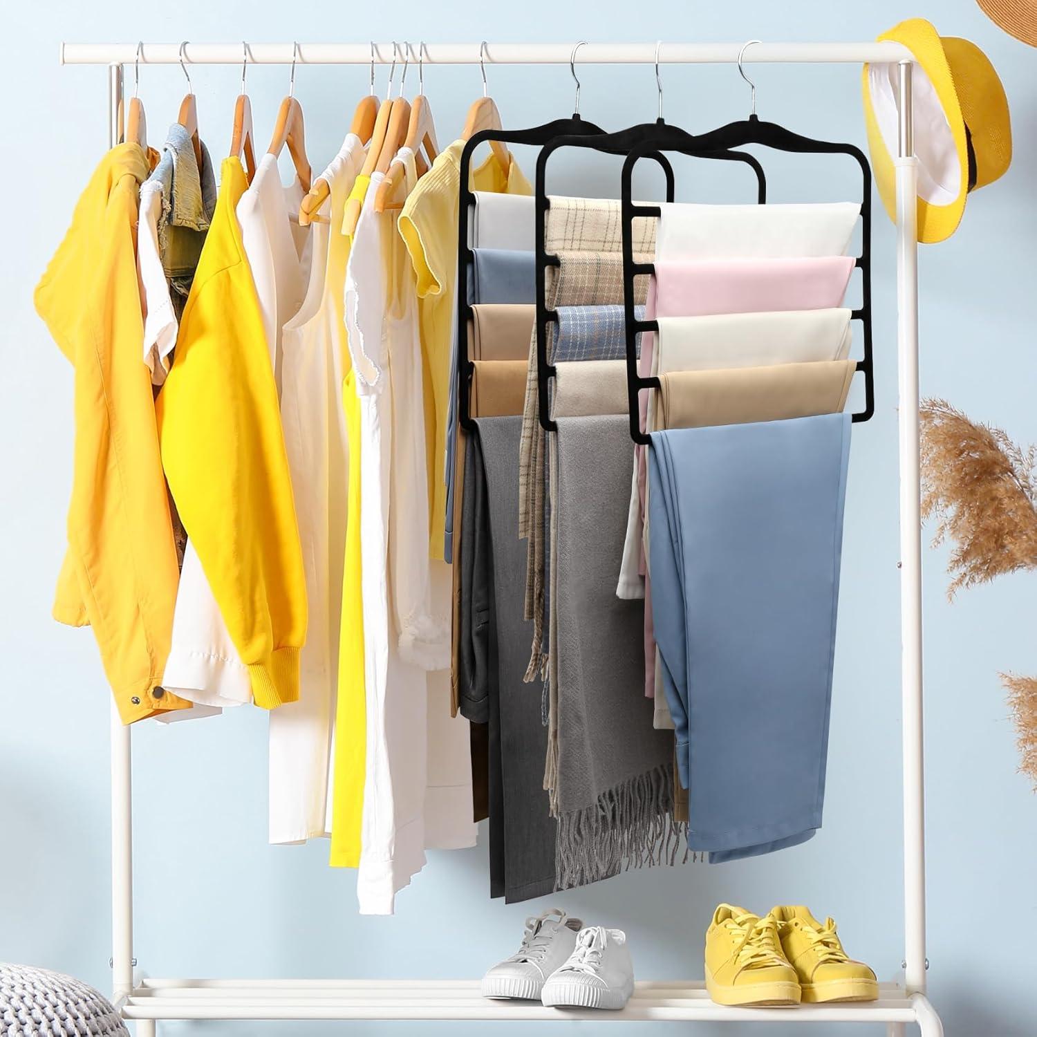 Organizador de Pantalones JUUBAOOPN - 3 Perchas de Terciopelo