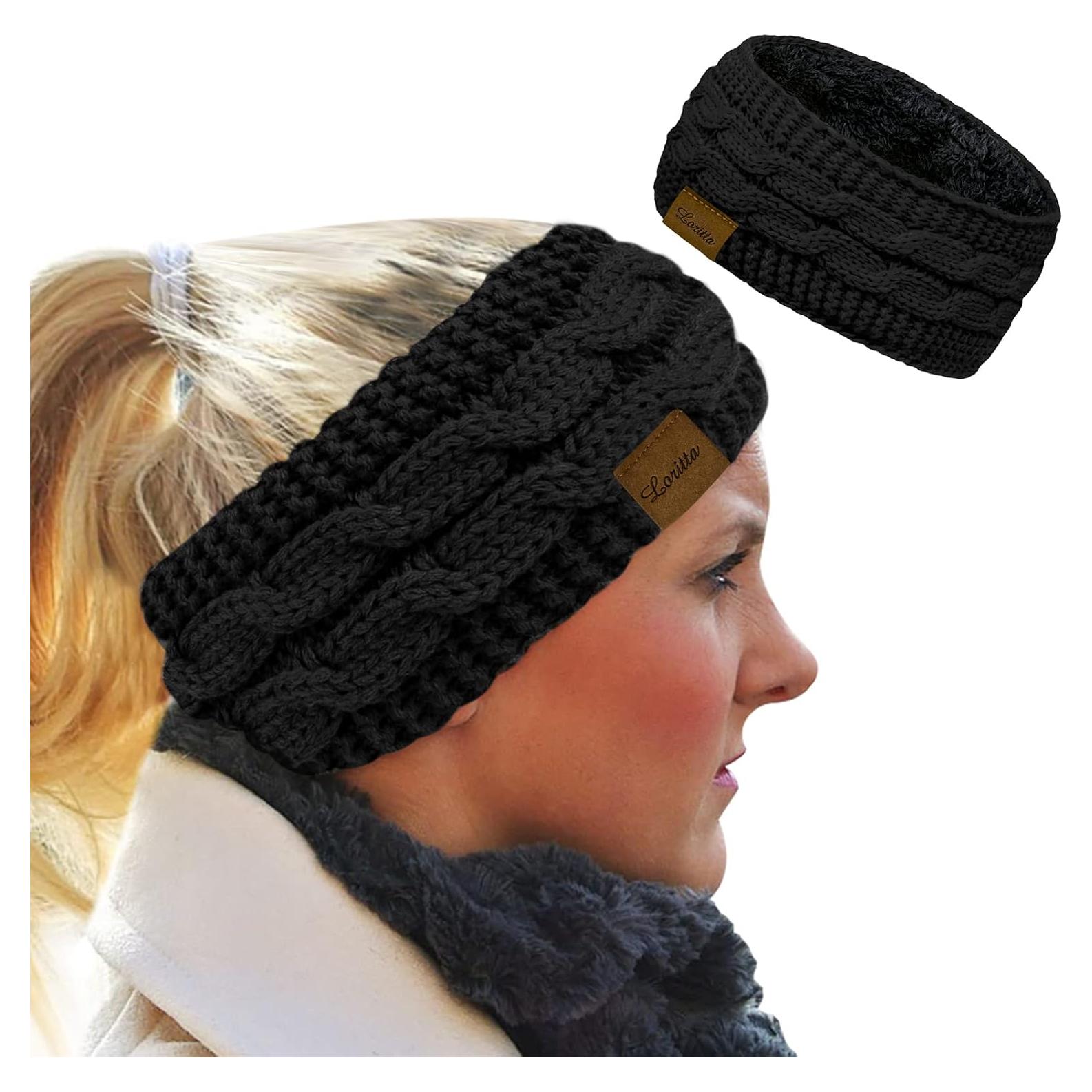 Diadema Térmica para Mujeres Loritta - Tejida en Cable, Suave y Cálida