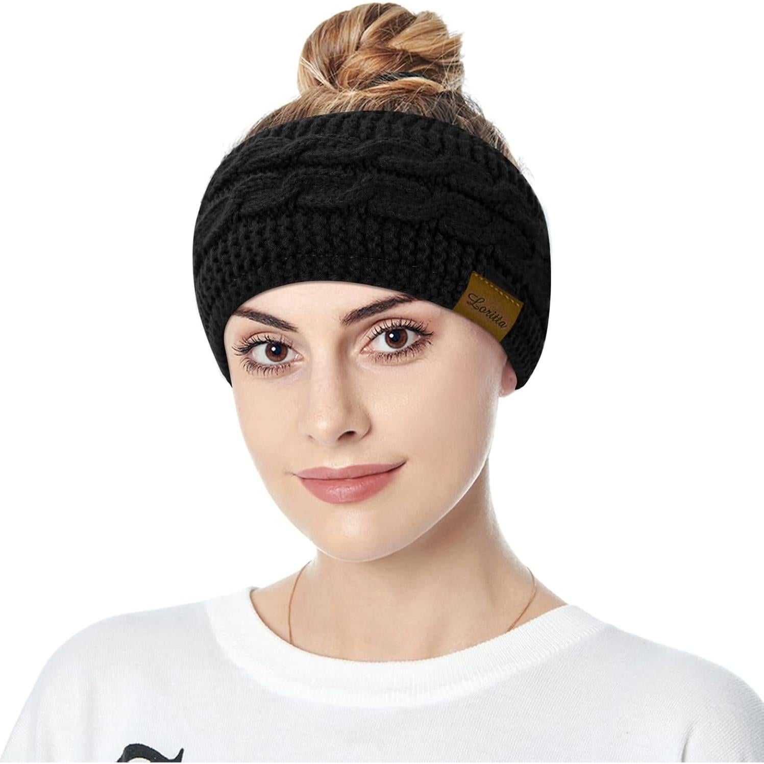 Diadema Térmica para Mujeres Loritta - Tejida en Cable, Suave y Cálida