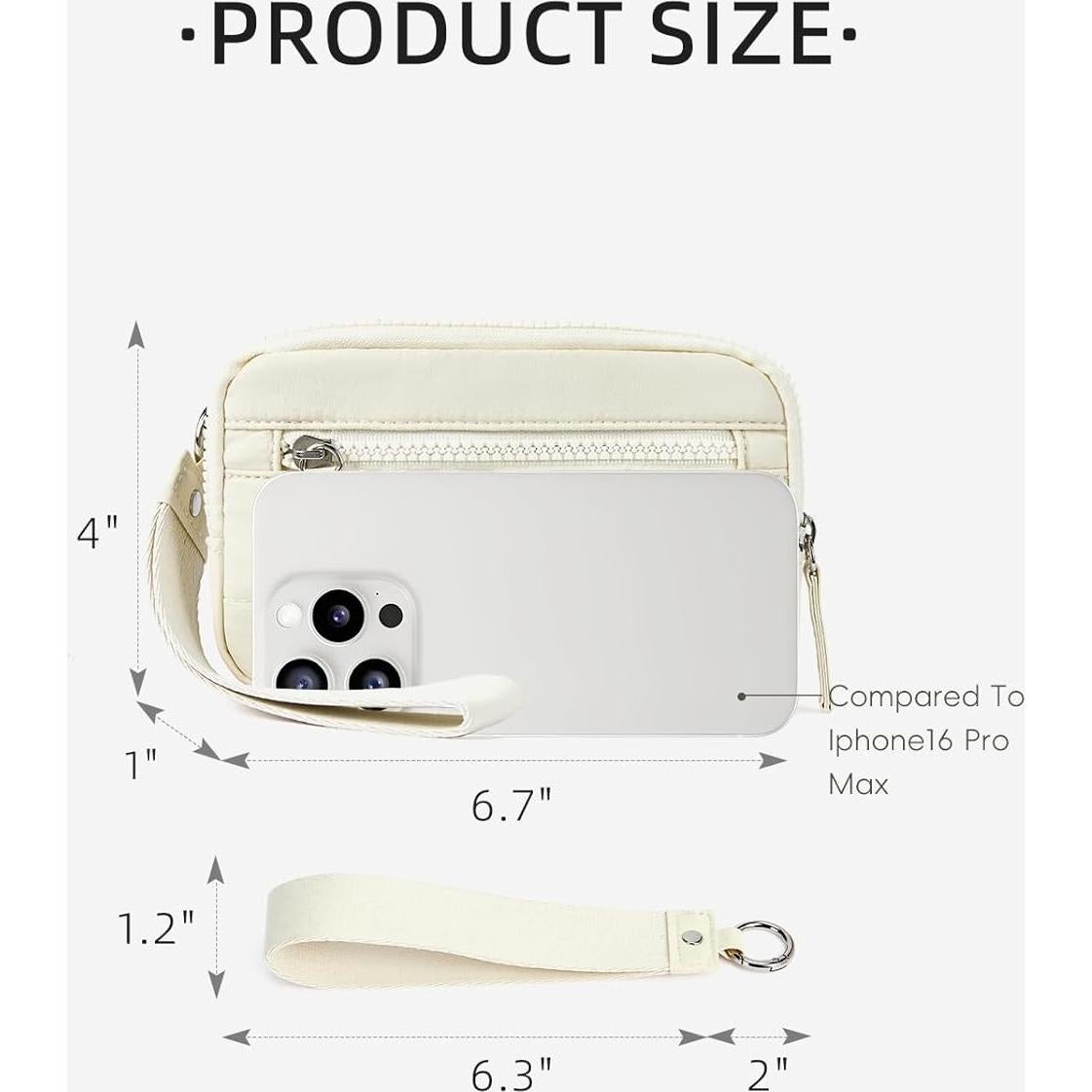 Billetera de muñeca WESTBRONCO para mujeres con RFID - Beige